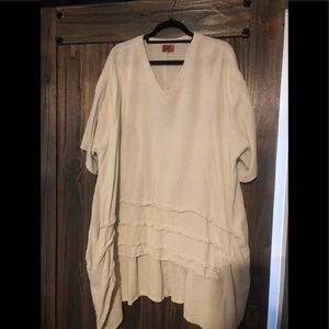 Cream hi low tunic